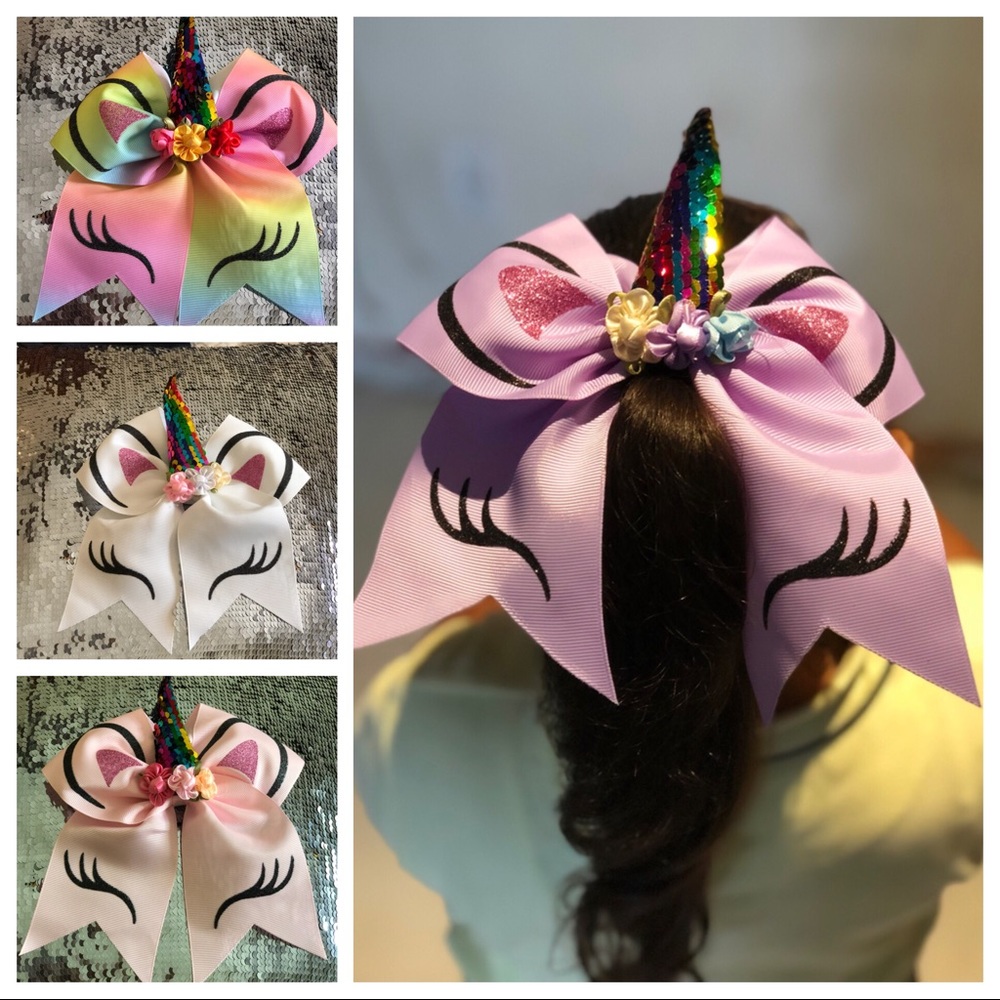 Unicorn hair bows